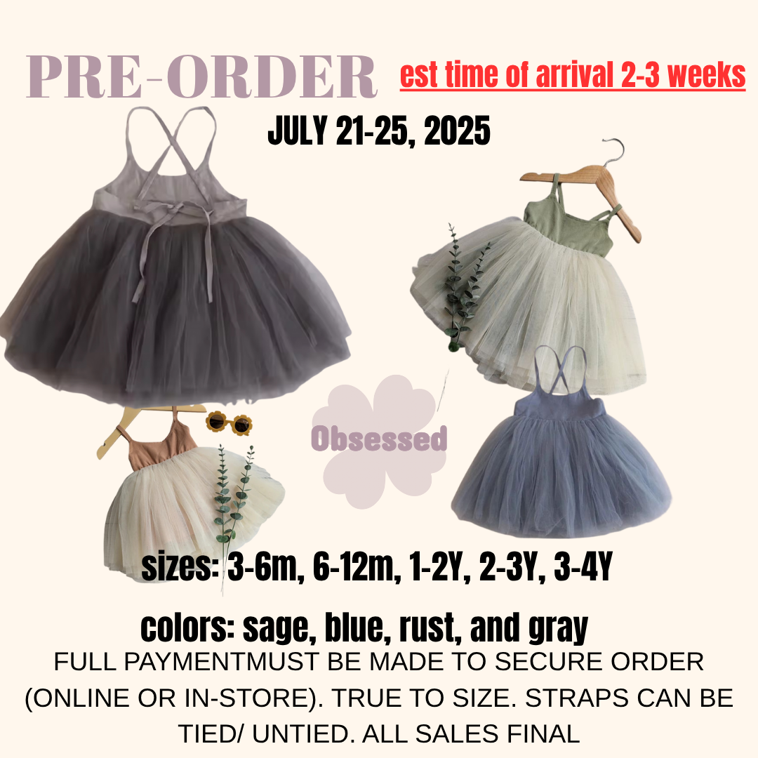 PRE-ORDER Baby cross tulle dress